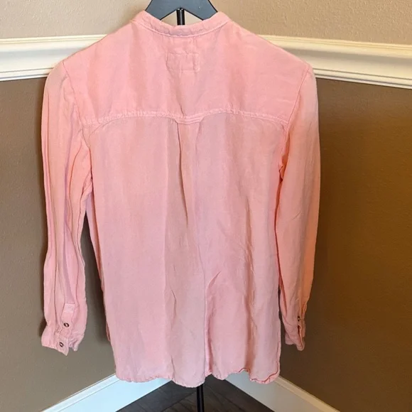 Pilcro By Anthropologie Pink Ruffled Button Down Shirt - Picture 3 of 7